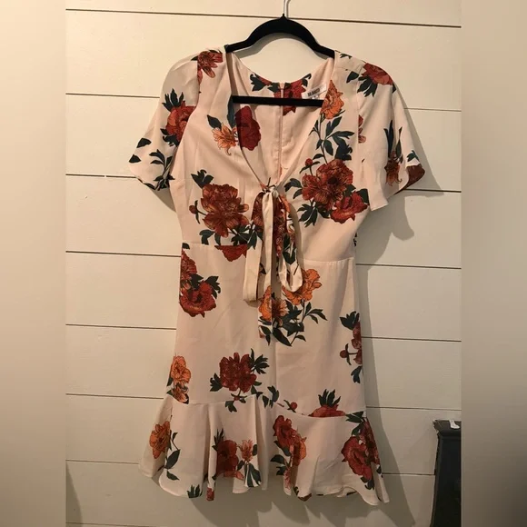 bb dakota orange dress BB Dakota Orange Honey Nectar Puff Sleeves Mini Valentines Day Dress